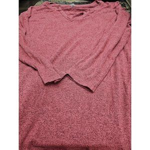 Old Navy Red V Neck Sweater Lightweight Women's Size Large Tall Stretchy
